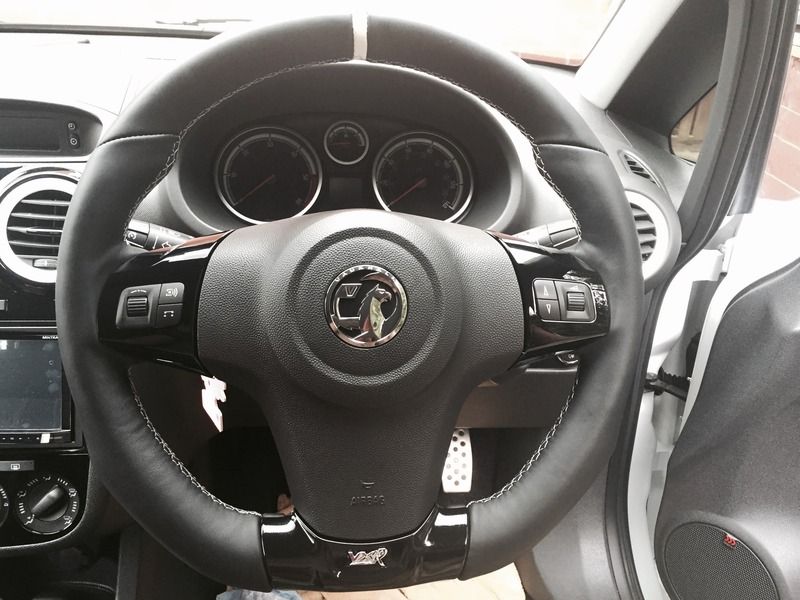 New steering wheel all trimmed by royalsteeringwheels Vauxhall Corsa